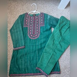 Minnie Minors- Girls Embroidered Shirt & Pants Set - Pakistani & Indian